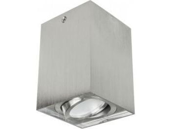Maclean rør-/overflatearmatur, spot, halogen, kvadratisk, aluminium, GU10, hvit 80x80x115 mm, MCE426 W
