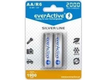 Everactive EVHRL6-2000, Oppladbart batteri, AA, Nikkelmetallhydrid (NiMH), 1,2 V, 2 stykker, 2000 mAh