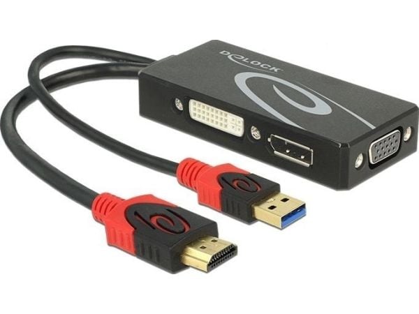 Delock - Videotransformator - HDMI - DVI, DisplayPort, VGA - sortering - detailsalg