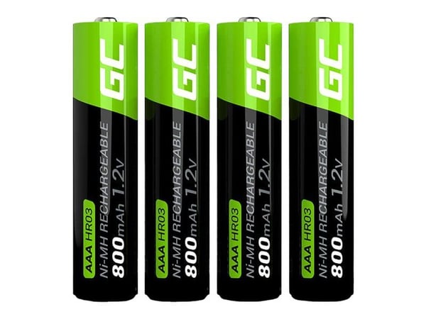 Vihreä kenno ladattava - Paristot 4 x AAA - NiMH - 800 mAh