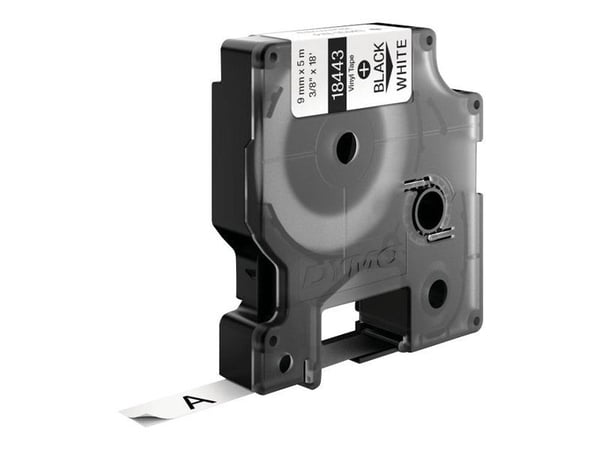 DYMO IND - Vinyl - lim - svart på vitt - Rulle (0,9 cm x 5 m) 1 kassett(er) etiketttejp - för LabelMANAGER 210, 280, 360, 420, PnP; Rhino 4200, 520...