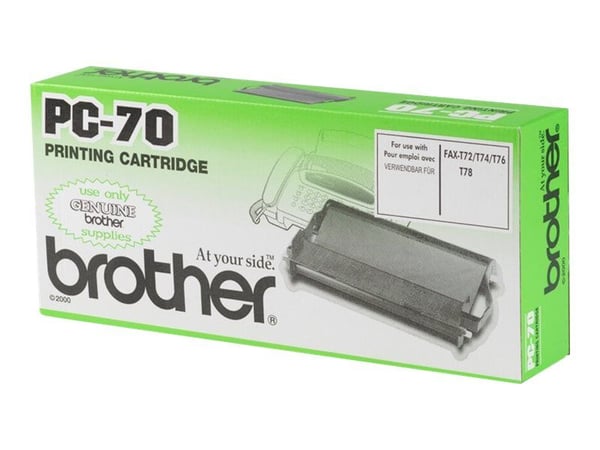 Brother PC70 - Svart - skriverbånd - for FAX-T72, T74, T76, T78, T82, T84
