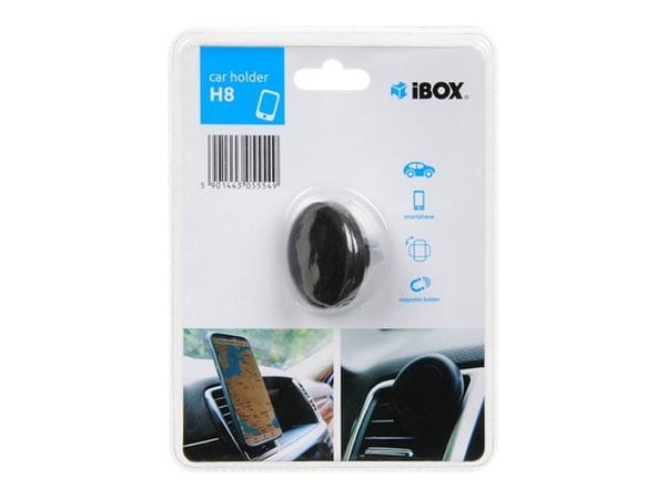 iBOX H-8 - Magnetisk bilholder til mobiltelefon - svart