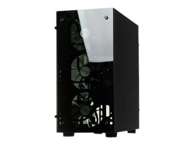 iBox PASSION V4 - Mini-Tower - Hærdet glas  Mini-ATX - ingen strømforsyning - USB/lyd - Sort