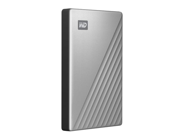 WD My Passport Ultra for Mac WDBKYJ0020BSL - Harddisk - kryptert - 2 TB - ekstern (bærbar) - USB 3.0 (USB-C kontakt) - 256-bit AES - sølv
