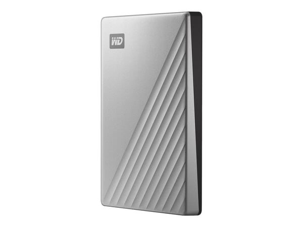 WD My Passport Ultra for Mac WDBKYJ0020BSL - Harddisk - kryptert - 2 TB - ekstern (bærbar) - USB 3.0 (USB-C kontakt) - 256-bit AES - sølv