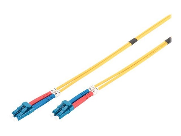 DIGITUS - Koblingskabel - LC-enkeltmodus (hann) til LC-enkeltmodus (hann) - 5 m - fiberoptisk - 9 / 125 micron - OS2 - med støvel, halogenfri - gul