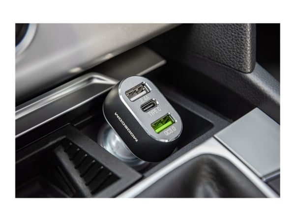 Modecom MC-CU2C1-07, Auto, Tupakansytytin, 12 V, Hopea, Valkoinen