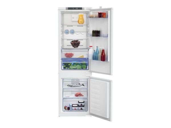Beko BCNA275E4SN - Kylskåp/frys - bottenfrysskåp - inbyggd - fördjupning - bredd: 56 cm - djup: 55.5 cm - höjd: 178.4 cm - 254 liter - Klass E - vit