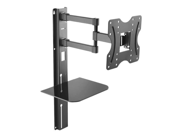 Maclean MC-771 - Brakett - for TV, DVD - metall, glass - svart - skjermstørrelse: 23"-42" - veggmonterbar