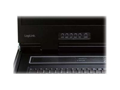 LogiLink - KVM-konsol - PS/2, USB - tyska - 19" (18.51" visbar) - kan monteras i rack - 1366 x 768 @ 60 Hz - 250 cd/m² - 1000:1 - VGA - svart