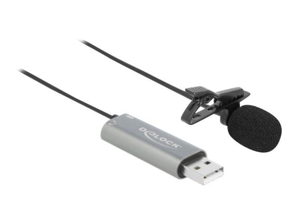 Delock USB Tie Lavalier Microphone - Mikrofon - USB - svart, antrasitt