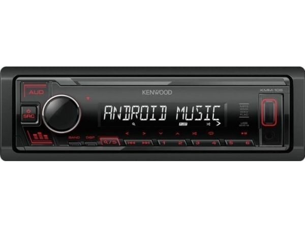 Kenwood KMM-105RY, musta, 1 DIN, 50 W, 4.0 kanavaa, 50 W, 30 - 15000 Hz, 4.0 kanavaa, 50 W, 30 - 15000 Hz