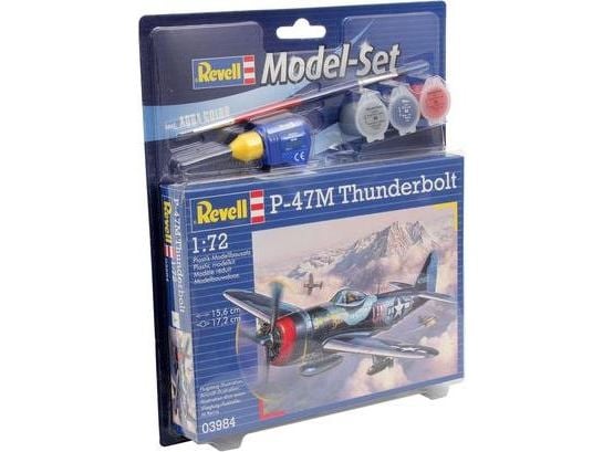 Revell P-47M Thunderbolt, Flymodell med fastvinge, Monteringssett, 1:72, Republic P-47 Thunderbolt, Plast, Mellom