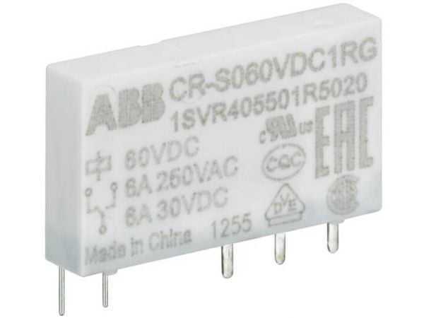 ABB CR-S024VDC1R, Käyttöliittymärele, Valkoinen, IP20, 250 V, 6 A, 24 V