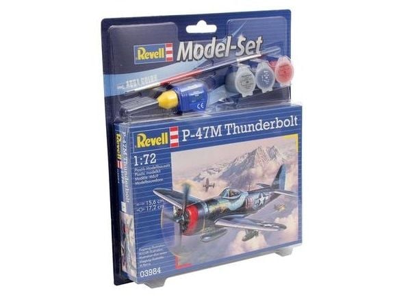 Revell P-47M Thunderbolt, Flymodell med fastvinge, Monteringssett, 1:72, Republic P-47 Thunderbolt, Plast, Mellom