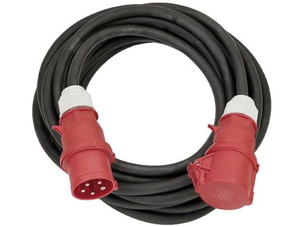 Brennenstuhl 1167320100, 10 m, Ulkona, IP44, Öljynkestävä, UV-kestävä, musta, Punainen, 400 V