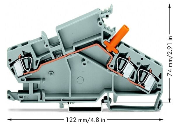Wagon läpivientiliitin 6mm2 jännitemuuntajille harmaa (282-866)