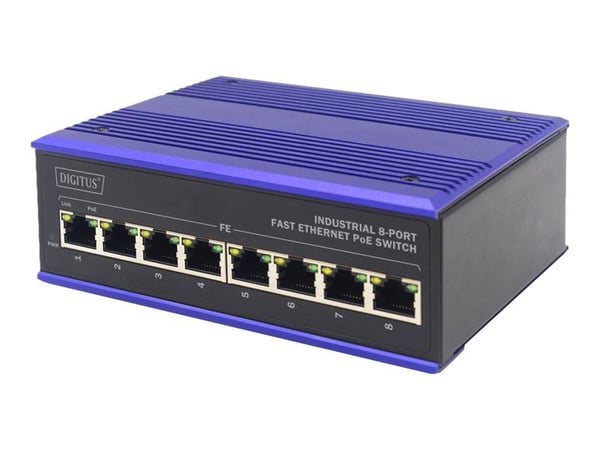 Digitus DN-650108, Hallitsematon, L2, Fast Ethernet (10/100), Täysin kaksipuolinen, Seinäkiinnitteinen