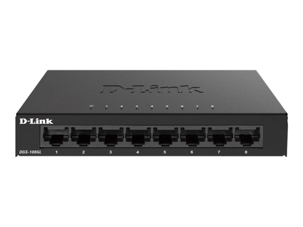 D-Link DGS 108GL - Switch - ikke-styrt - 8 x 10/100/1000 - stasjonær