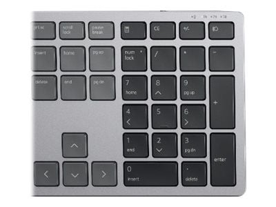 Dell Pro Plus Keyboard and Mouse KM7321W - Tastatur- og mussett - trådløs - 2.4 GHz, Bluetooth 5.0 - QWERTY - US International - titangrå - med 3 y...