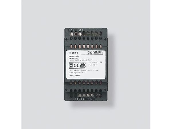 Siedle TR 603-0, Strømforsyning, Sort, Siedle, CE, 0 - 40 °C, 53,5 mm Siedle TR 603-0, Strømforsyning, Sort, Siedle, CE, 0 - 40 °C, 53,5 mm