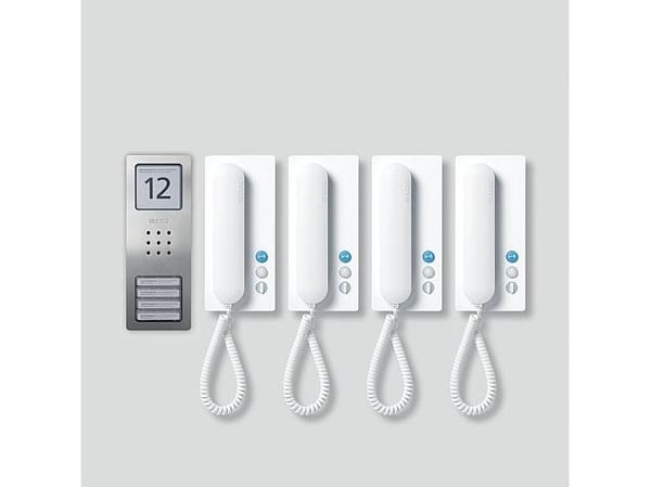 Siedle SET CA 812-4 E/W, Koblet med ledninger (ikke trådløs), Rustfritt stål, Hvit, Vegg