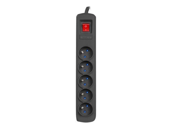 Armac R5 - pistorasia - AC 230 V - 2300 Watt - tulo: tyyppi E - lähtöliittimet: 5 (5 x tyyppi E) - 3 m johto - musta - musta