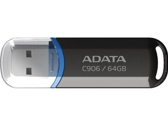 ADATA C906, 64 GB, USB A-tyyppi, 2.0, Suojus, 9 g, Musta