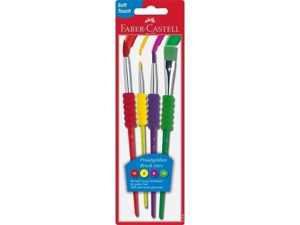 Faber-Castell - Malebørste - størrelse: 2, 6, 10, 12 (en pakke 4)
