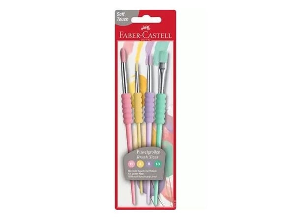 Faber-Castell 481620, Sivellinsarja, synteettinen, vaaleanpunainen, violetti, vihreä, keltainen, 4 kpl