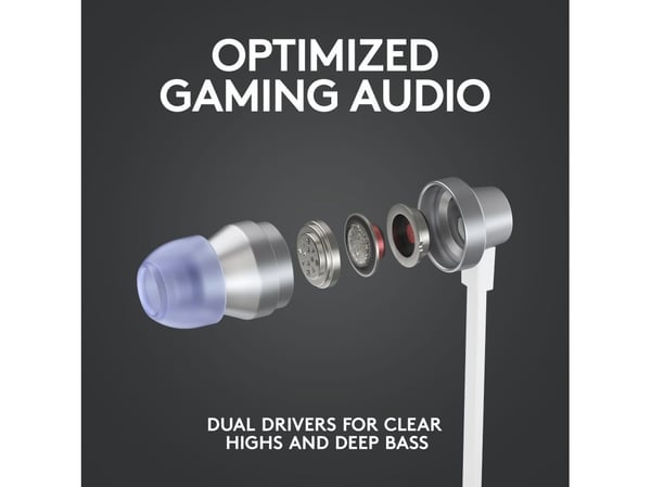 Logitech G G333 In-ear Gaming Headphones, White