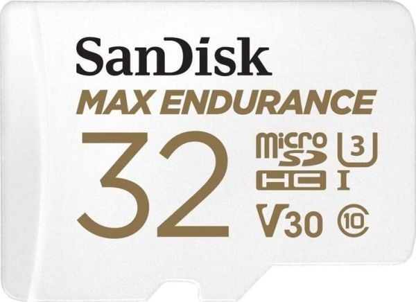 SanDisk Max Endurance - Flashminnekort (microSDHC til SD-adapter inkludert) - 32 GB - Video Class V30 / UHS-I U3 / Class10 - microSDHC UHS-I
