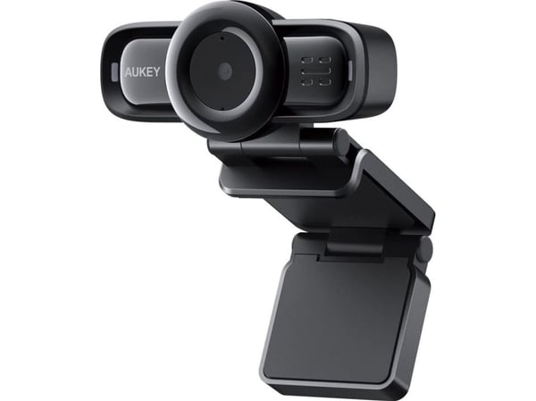 AUKEY Webcam PC-LM3, 1080P Full HD-oppløsning, dobbel støydempende mikrofon, USB 2.0-port, autofokus, inkl. klips