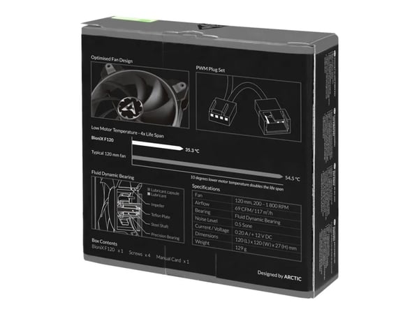 ARCTIC BioniX F120 PWM PST - Insert tuulettimella - 120 mm - harmaa - harmaa