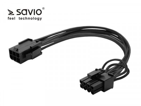 Savio AK-49 kabel 6-polig - 8-polig (6+2) PCI-Express, 0,18 m