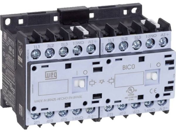 WEG CWCI012-10-30C03 växelkontaktor 6 slutande 5.5 kW 24 V/DC 12 A med hjälpkontakt 1 st