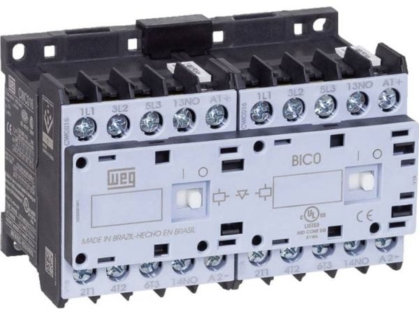 WEG CWCI016-10-30C03 Kääntökontaktori 6 NO 7,5 kW 24 V/DC 16 A apukoskettimella 1 kpl 1 kpl
