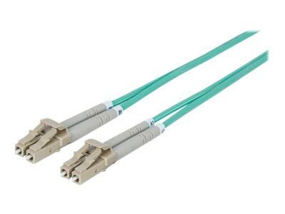 Intellinet Fiber Optic Patch Cable, OM3, LC/LC, 2m, Aqua, Duplex, Multimode, 50/125 µm, LSZH, Fibre, Lifetime Warranty, Polybag - Koblingskabel - L...