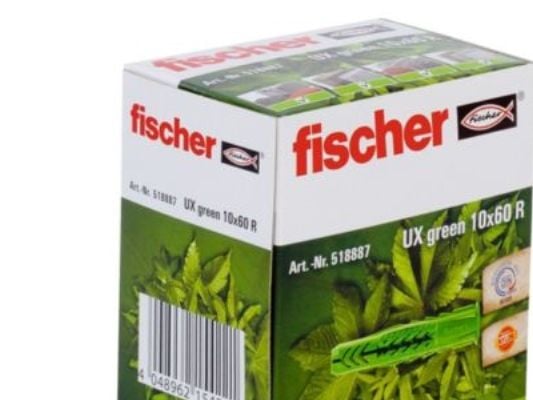 Fischer 518887, Nylon, Plast, Grønn, 60 mm, 1 cm, 7,5 cm, 6 mm