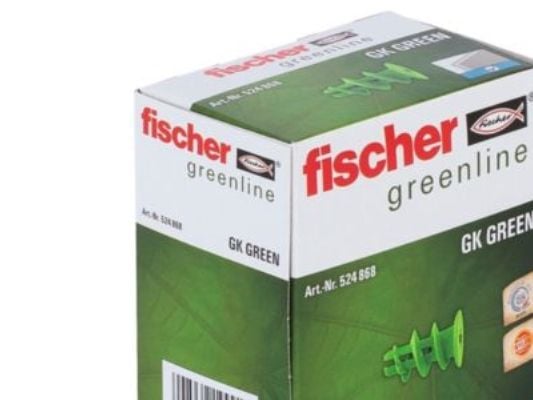 Fischer 524868, Ruuvi- ja seinäpistokesarja, Kipsilevy, Vihreä, 22 mm, 4 mm, 5 mm