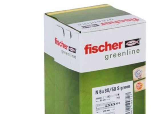 Fischer 524848, Ruuvi- ja seinätulppasarja, Tiili, Betoni, Tähtiruuvimeisseli, PZ2, 80 mm, 6 mm