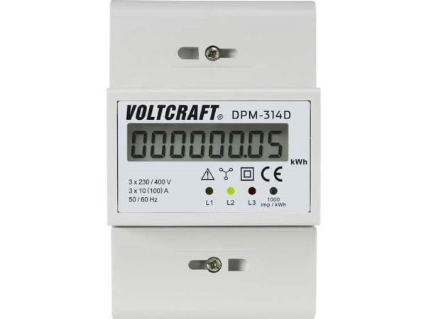 VOLTCRAFT Kolmivaiheinen digitaalinen mittari 100 A MID-yhteensopiva: Ei VOLTCRAFT (DPM-314D)