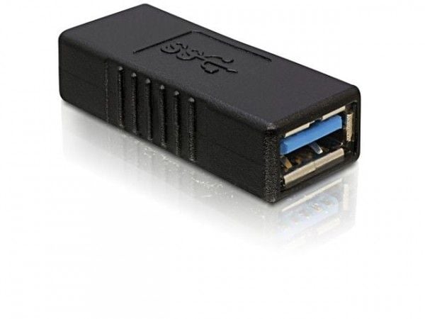 DeLOCK USB 3.0-A Adapter, USB-A, USB-A, Musta