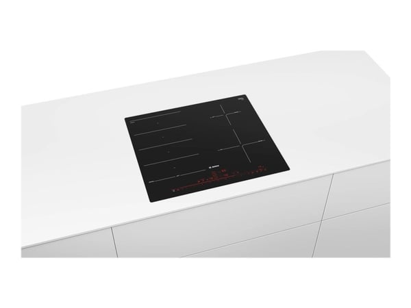 Bosch Serie | 8 PXE601DC1E - Induktionshäll - 4 kokplattor - Fördjupning - bredd: 56 cm - djup: 50 cm - slät - svart