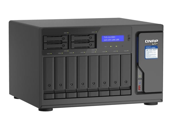 QNAP TVS-h1288X - NAS-server - 12 fack - SATA 6Gb/s - RAID 0, 1, 5, 6, 10, 50, JBOD, 5 hot spare, 6-reservsnabbyte, 60, 10 hot spare, RAID TP - RAM...