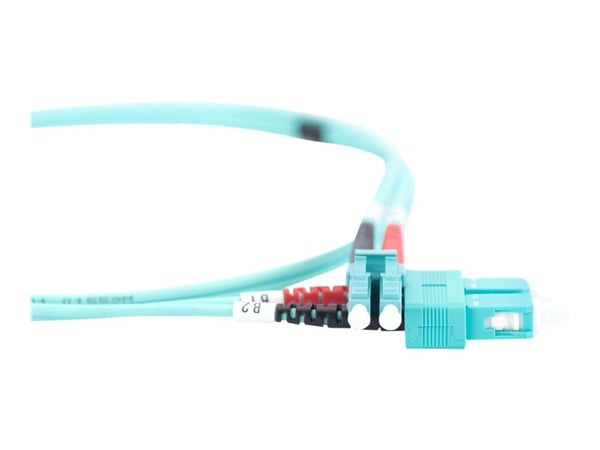 DIGITUS - Koblingskabel - LC multimodus (hann) til SC flermodus (hann) - 5 m - fiberoptisk - 50 / 125 mikroner - OM3 - med støvel, halogenfri - akv...
