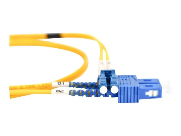 DIGITUS - Koblingskabel - LC-enkeltmodus (hann) til SC-enkeltmodus (hann) - 5 m - fiberoptisk - 9 / 125 micron - OS2 - med støvel, halogenfri - gul