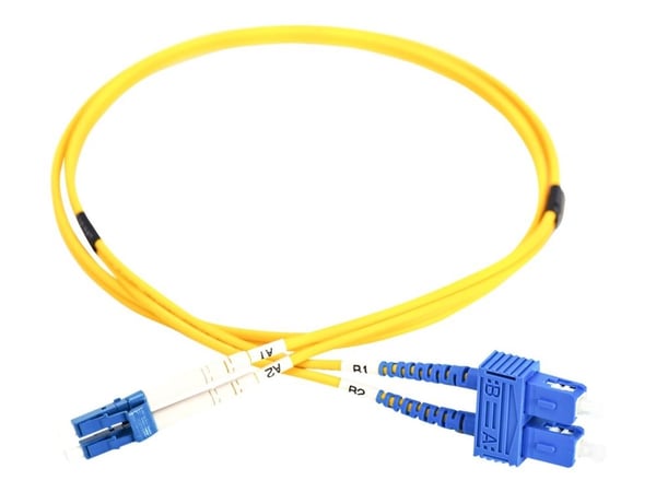 DIGITUS - Koblingskabel - LC-enkeltmodus (hann) til SC-enkeltmodus (hann) - 5 m - fiberoptisk - 9 / 125 micron - OS2 - med støvel, halogenfri - gul