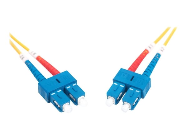 DIGITUS - Koblingskabel - SC-enkeltmodus (hann) til SC-enkeltmodus (hann) - 5 m - fiberoptisk - 9 / 125 micron - OS2 - med støvel, halogenfri - gul